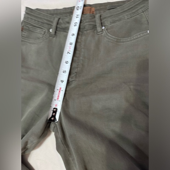 Judy Blue JB88734 High Waist Control Top Olive Green Fray Hem Crop Wide Leg 9/29 - Picture 13 of 15